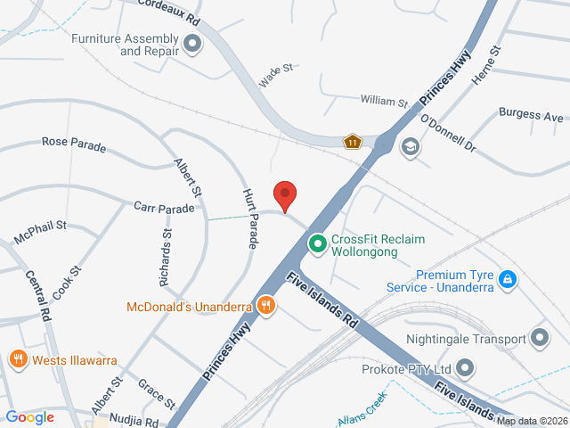 Map showing event location